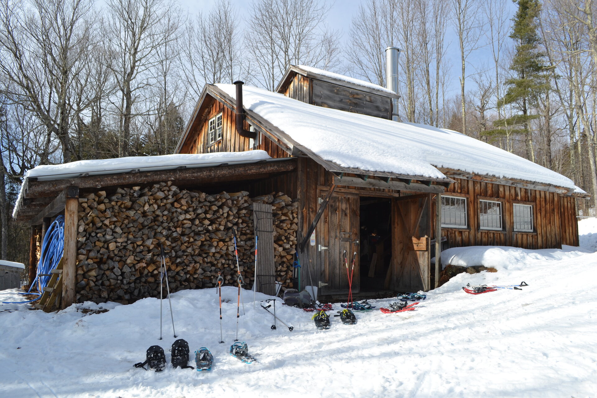 sugar shack in winter